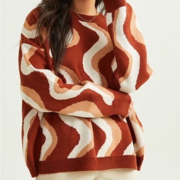 Altar'd State Sweaters - Altar'd State Brown Groovy Retro Style Andie Oversized Sweater size medium